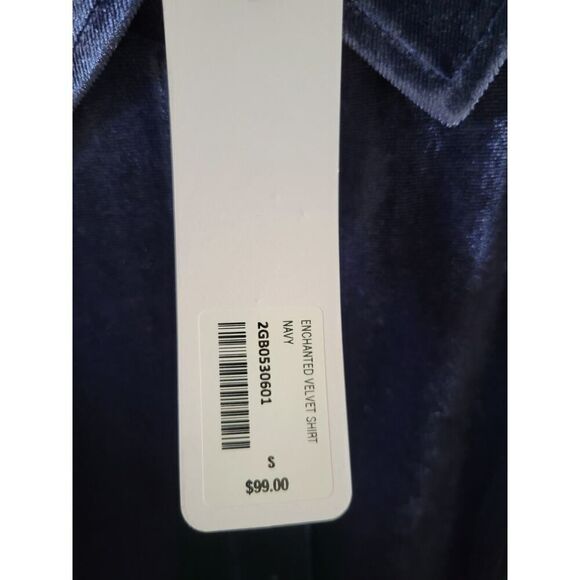Soft Surroundings Enchanted Velvet Shirt in Navy NWT - Picture 5 of 9